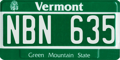 VT license plate NBN635