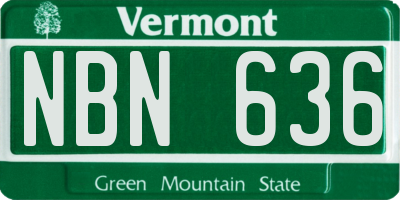 VT license plate NBN636
