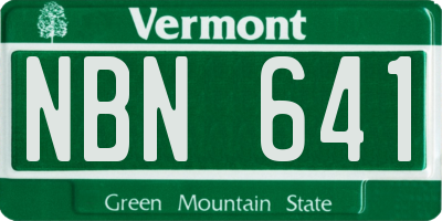 VT license plate NBN641