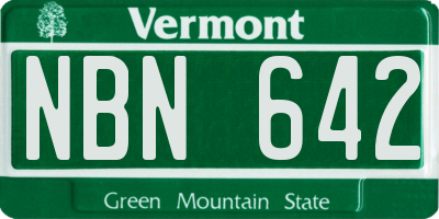 VT license plate NBN642