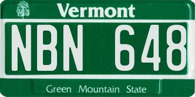 VT license plate NBN648