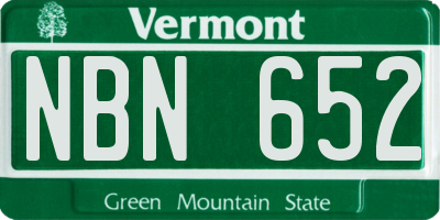 VT license plate NBN652