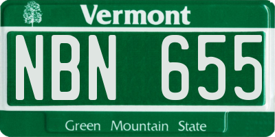 VT license plate NBN655