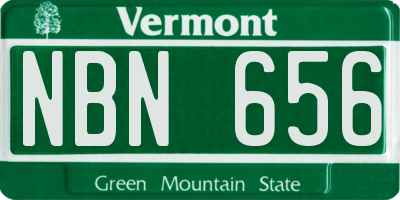 VT license plate NBN656