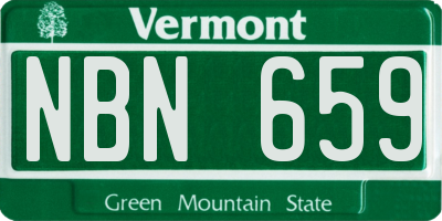 VT license plate NBN659