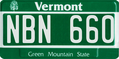 VT license plate NBN660