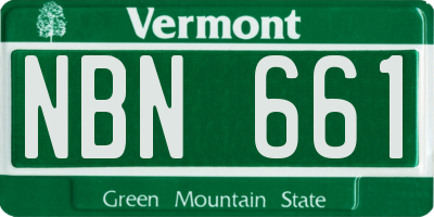 VT license plate NBN661