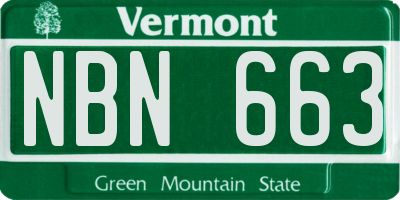 VT license plate NBN663