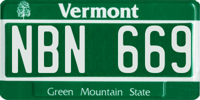 VT license plate NBN669
