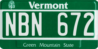 VT license plate NBN672