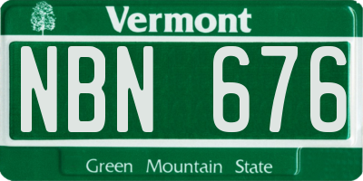 VT license plate NBN676