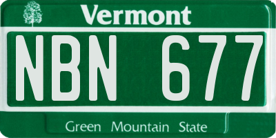 VT license plate NBN677