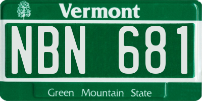 VT license plate NBN681