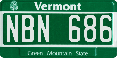 VT license plate NBN686