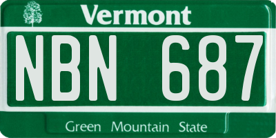 VT license plate NBN687