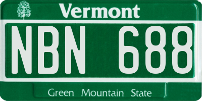 VT license plate NBN688