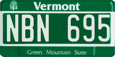 VT license plate NBN695