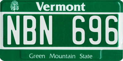 VT license plate NBN696