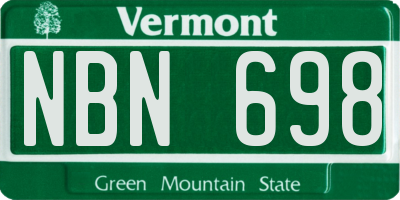 VT license plate NBN698
