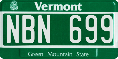 VT license plate NBN699
