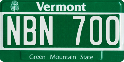 VT license plate NBN700