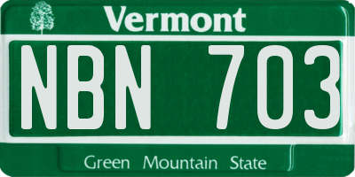 VT license plate NBN703