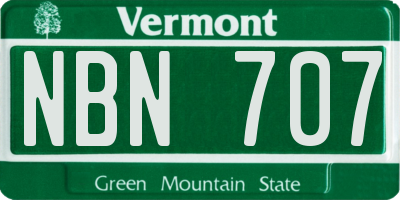 VT license plate NBN707