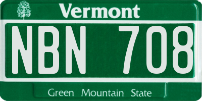 VT license plate NBN708