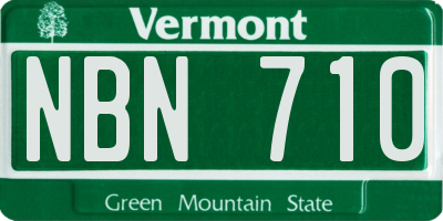 VT license plate NBN710