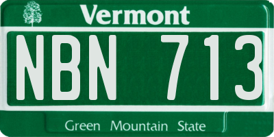 VT license plate NBN713