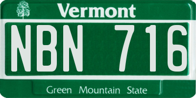 VT license plate NBN716