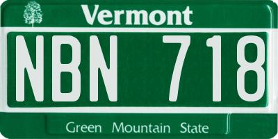VT license plate NBN718