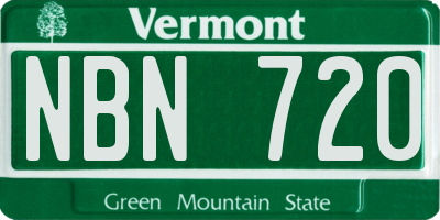 VT license plate NBN720