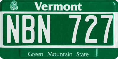 VT license plate NBN727