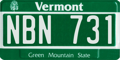 VT license plate NBN731