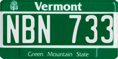 VT license plate NBN733