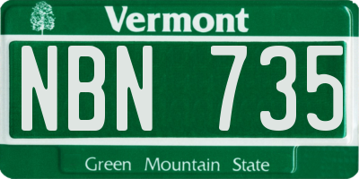 VT license plate NBN735