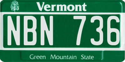 VT license plate NBN736