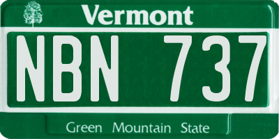 VT license plate NBN737