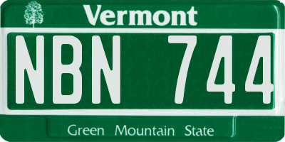 VT license plate NBN744