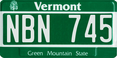 VT license plate NBN745
