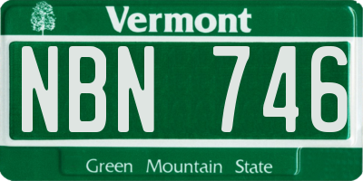 VT license plate NBN746