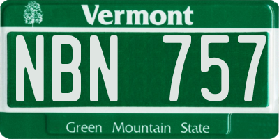 VT license plate NBN757