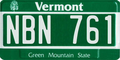 VT license plate NBN761