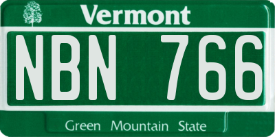 VT license plate NBN766