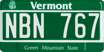 VT license plate NBN767