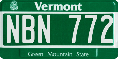 VT license plate NBN772