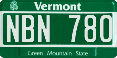 VT license plate NBN780