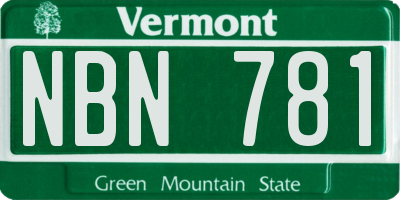 VT license plate NBN781