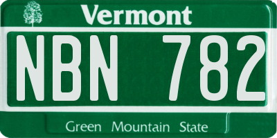 VT license plate NBN782